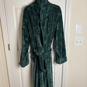 Plus Size Cozy Green Teddy Bathrobe